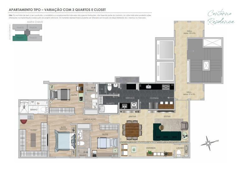 Apartamento, Lourdes, 4 Quartos, 4 Vagas, 2 Suítes