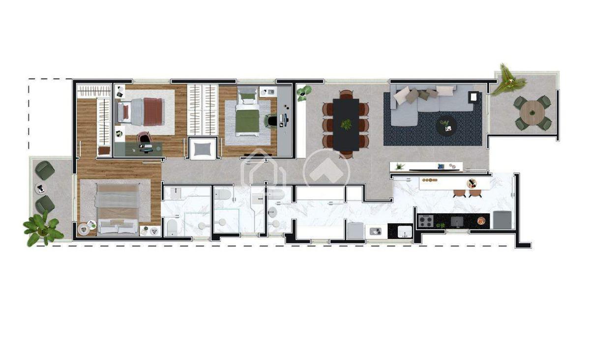 Apartamento, Calafate, 3 Quartos, 3 Vagas, 1 Suíte