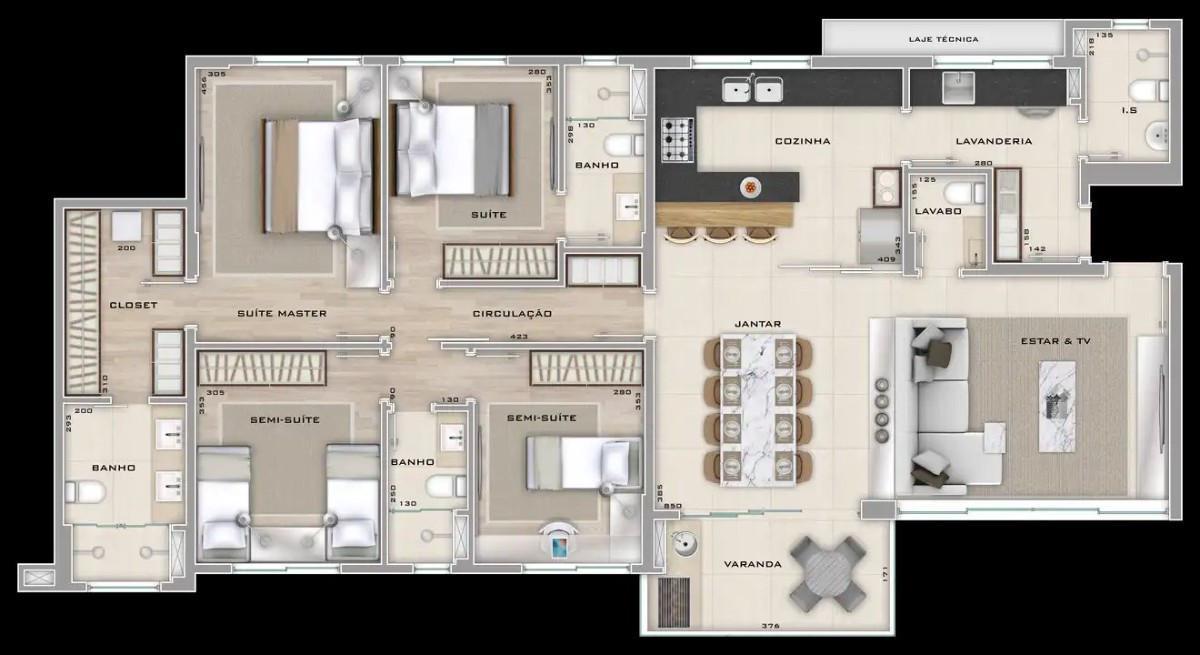 Apartamento, Cidade Nova, 4 Quartos, 3 Vagas, 4 Suítes