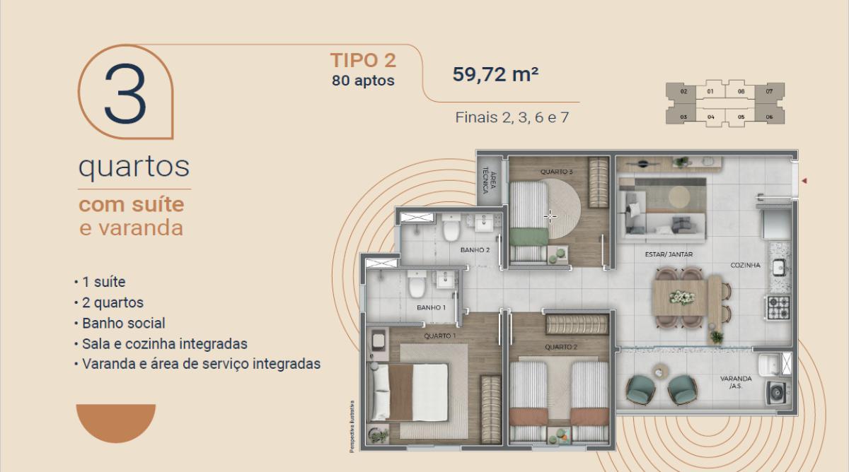 Apartamento, Betânia, 3 Quartos, 1 Vaga, 1 Suíte
