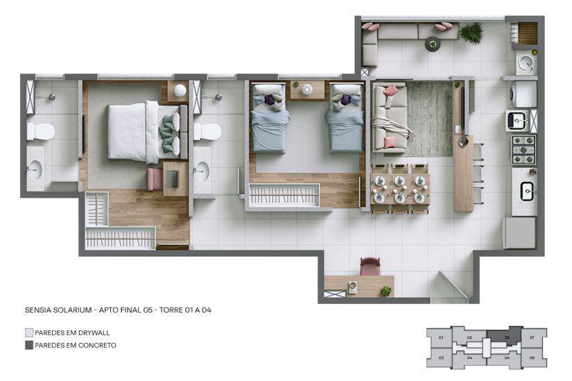 Apartamento, Cabral, 2 Quartos, 1 Vaga, 1 Suíte