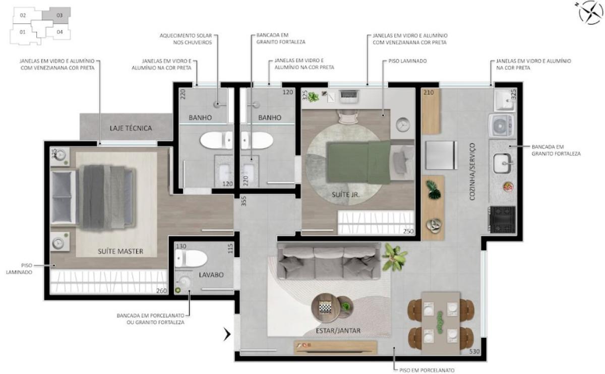 Apartamento, União, 2 Quartos, 2 Vagas, 2 Suítes