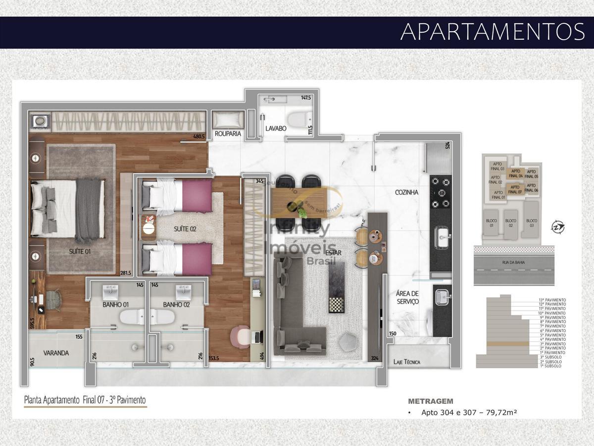 Apartamento, Lourdes, 3 Quartos