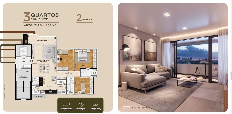 Apartamento, Santa Lúcia, 3 Quartos, 2 Vagas, 1 Suíte