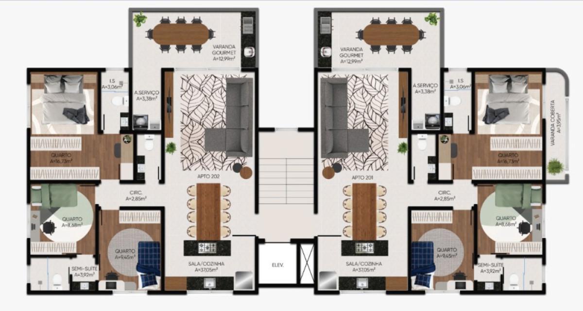 Apartamento, Jardim Riacho das Pedras, 3 Quartos, 2 Vagas, 1 Suíte