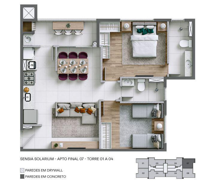 Apartamento, Cabral, 2 Quartos, 1 Vaga, 1 Suíte