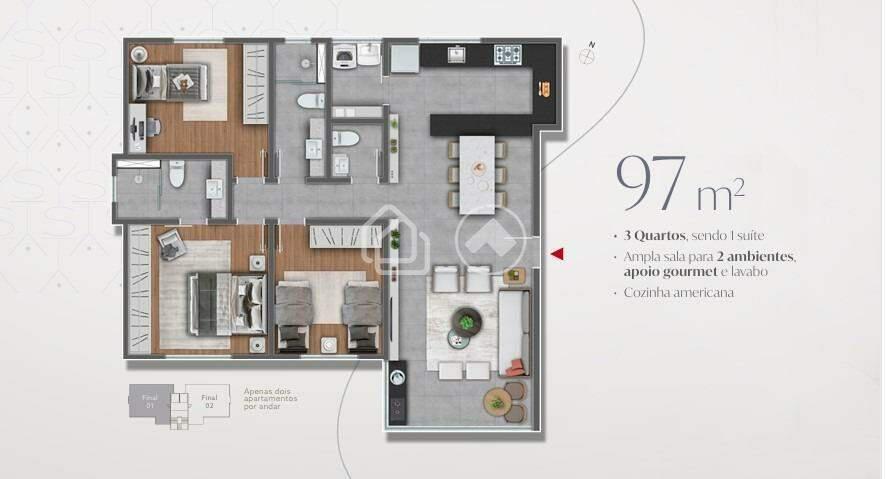Apartamento, Buritis, 3 Quartos, 2 Vagas, 1 Suíte