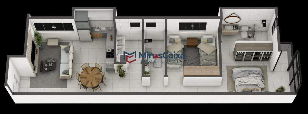 Apartamento, Belvedere, 2 Quartos, 1 Vaga, 1 Suíte