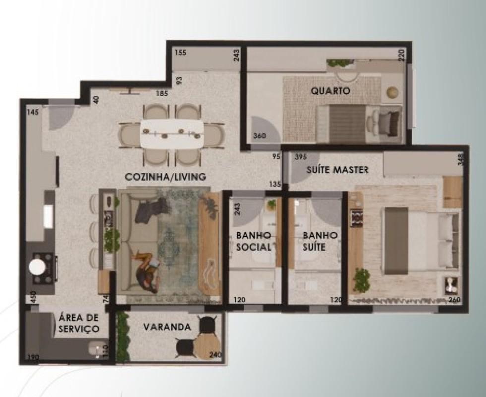 Apartamento, Três Barras, 2 Quartos, 1 Vaga, 1 Suíte