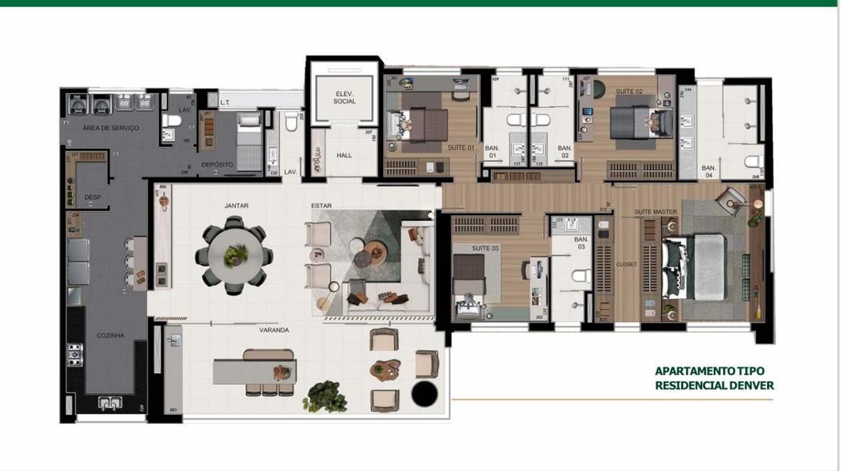 Apartamento, Vale do Sereno, 4 Quartos, 4 Vagas, 4 Suítes