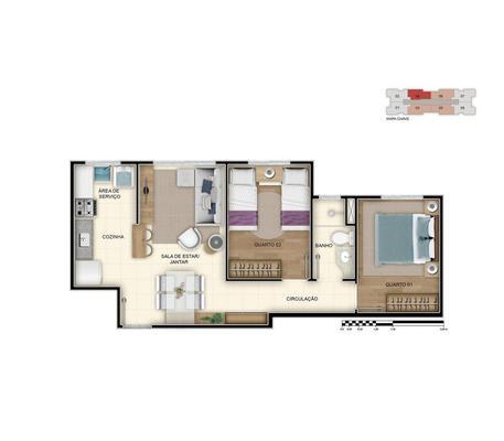 Apartamento, Salgado Filho, 2 Quartos, 1 Vaga