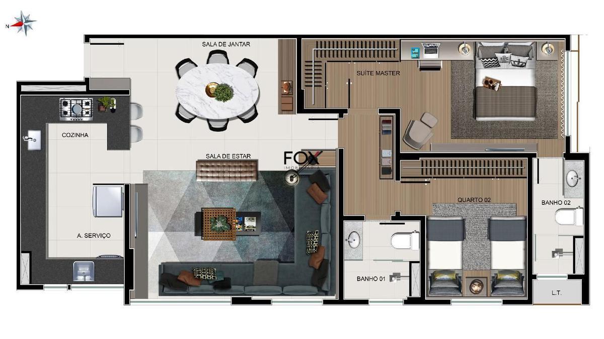 Apartamento, Funcionários, 3 Quartos, 2 Vagas, 1 Suíte