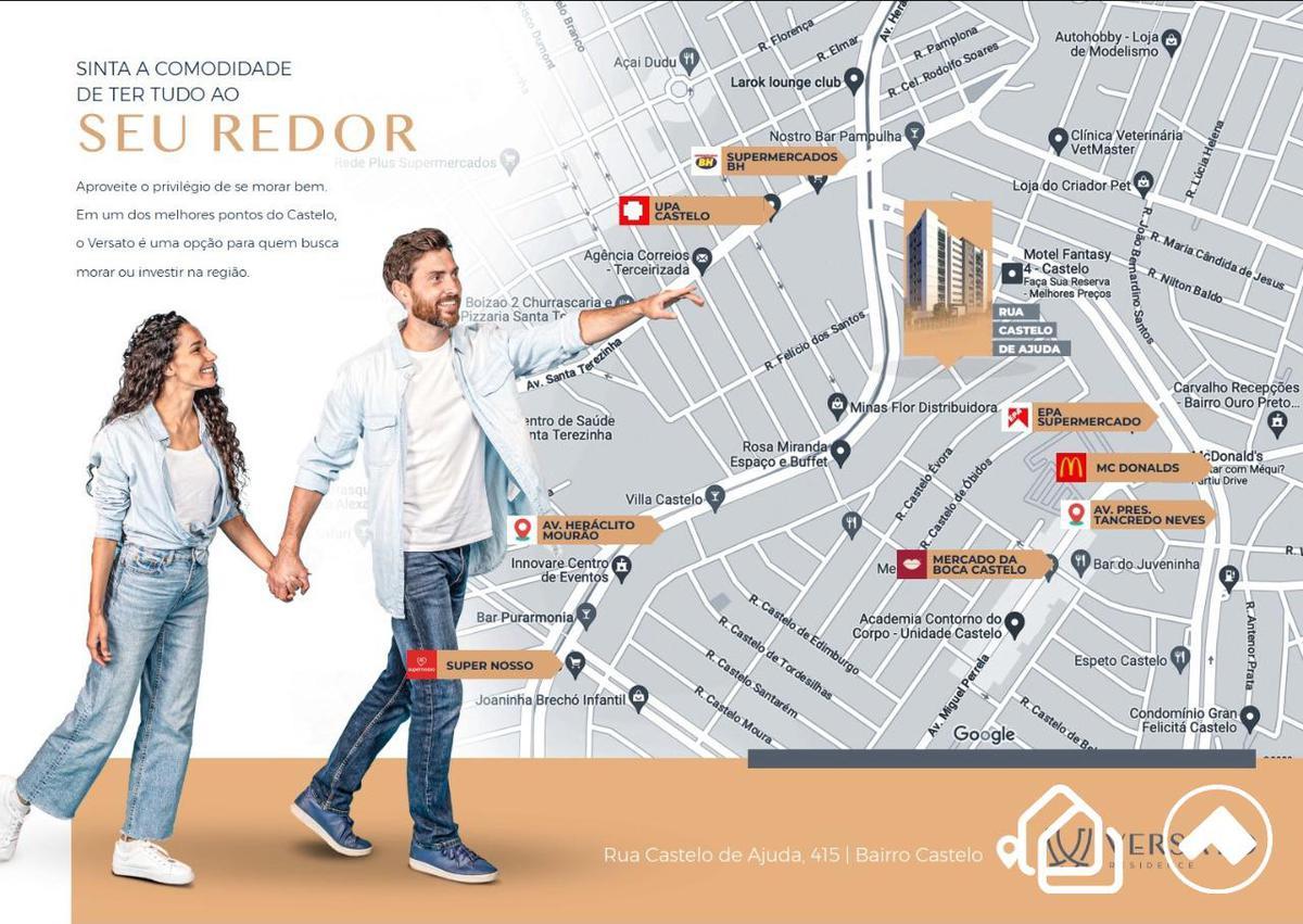 Apartamento, Castelo, 2 Quartos, 1 Vaga, 1 Suíte