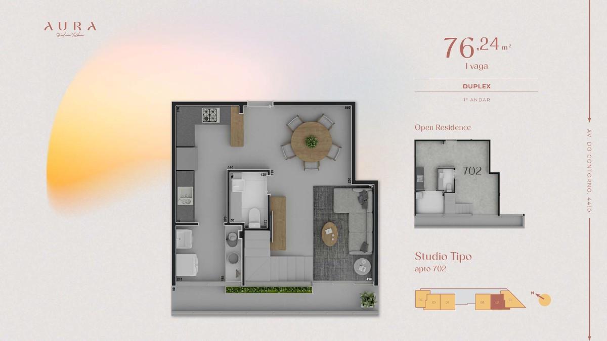 Apartamento, Funcionários, 2 Quartos, 1 Vaga, 1 Suíte