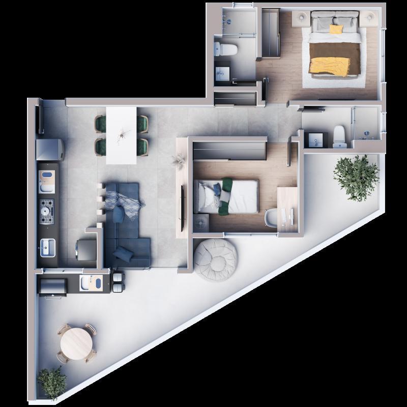 Apartamento, Jaraguá, 2 Quartos, 2 Vagas, 1 Suíte
