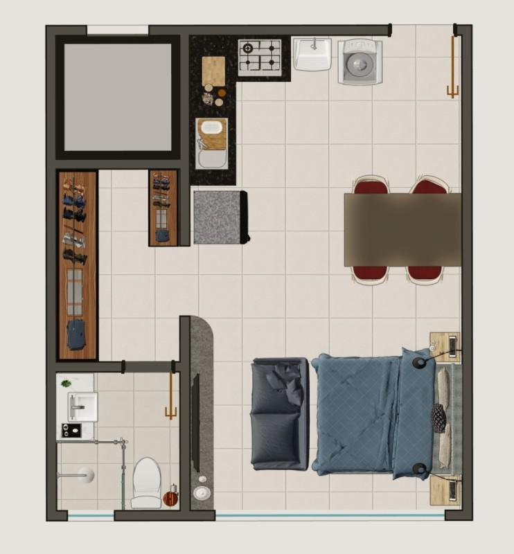 Apartamento, Sagrada Família, 1 Quarto, 1 Vaga