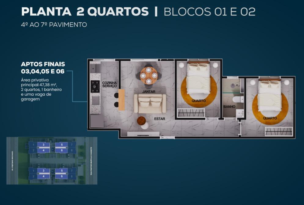 Apartamento, São Bernardo, 2 Quartos, 1 Vaga