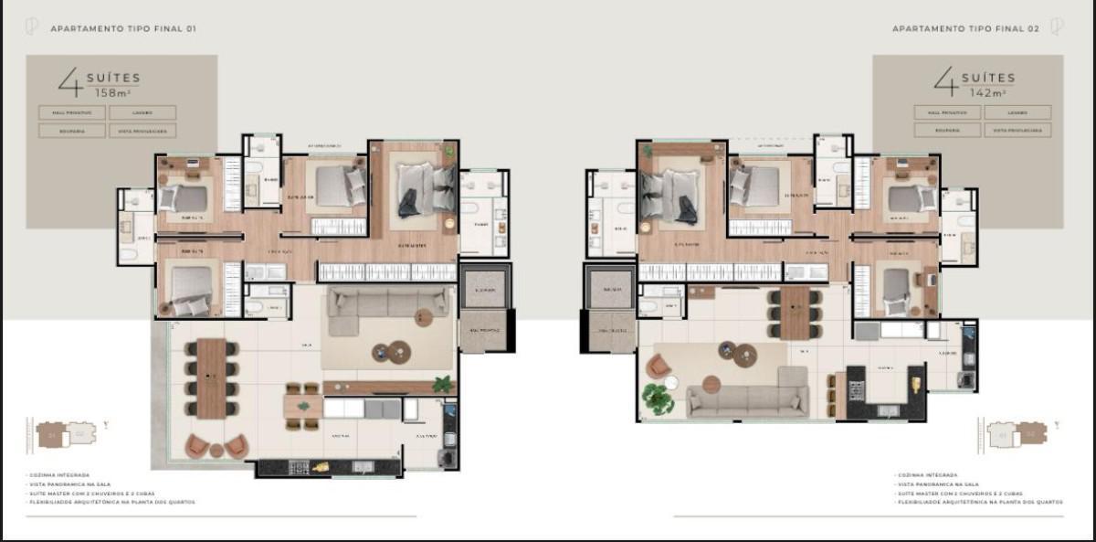 Apartamento, Ouro Preto, 4 Quartos, 3 Vagas, 3 Suítes