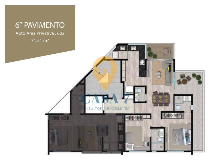 Apartamento, Santo Agostinho, 3 Quartos, 0 Vaga, 1 Suíte