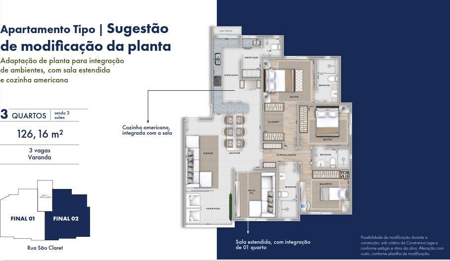 Apartamento, Silveira, 4 Quartos, 3 Vagas, 3 Suítes