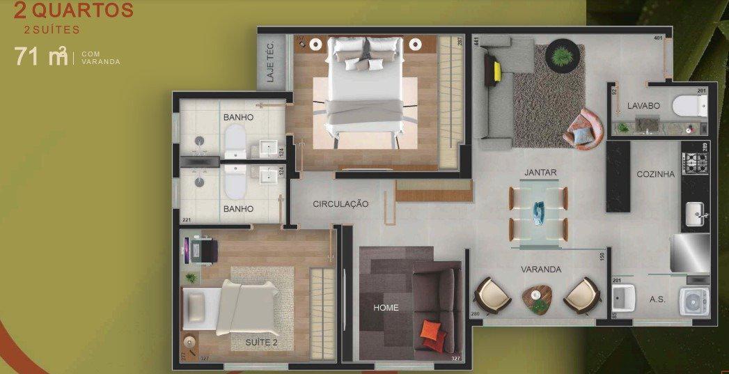 Apartamento, Buritis, 2 Quartos, 2 Vagas, 2 Suítes