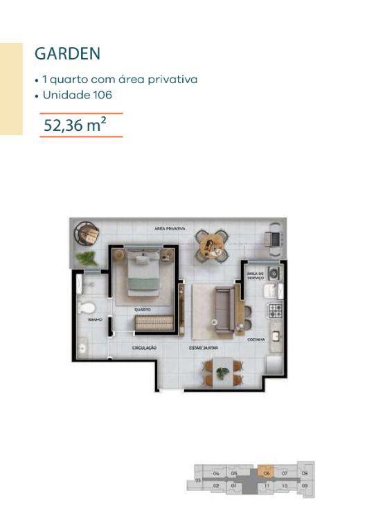 Apartamento, Serrano, 2 Quartos, 1 Vaga