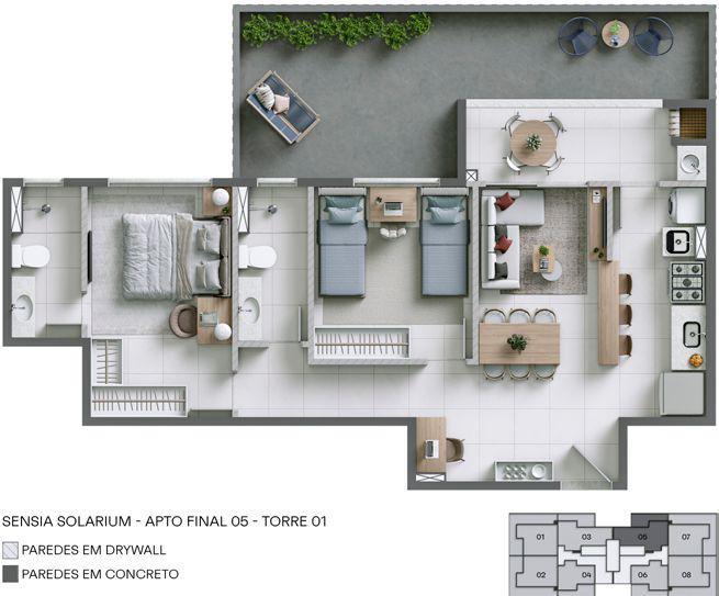 Apartamento, Cabral, 2 Quartos, 1 Vaga, 1 Suíte