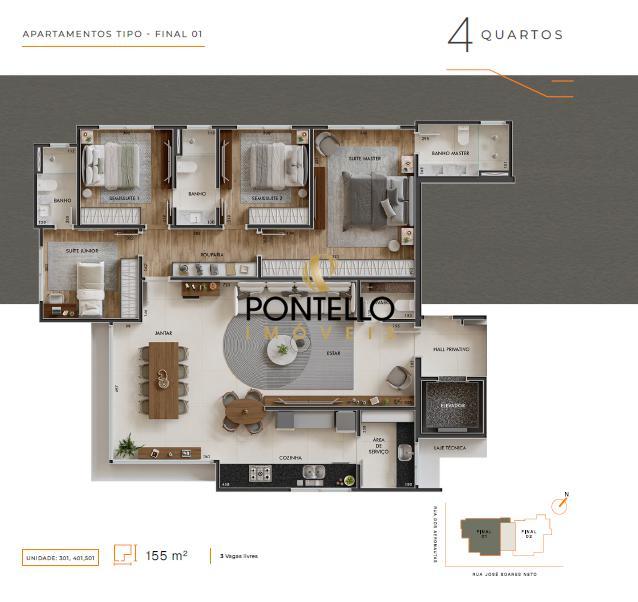 Apartamento, Liberdade, 4 Quartos, 3 Vagas, 2 Suítes