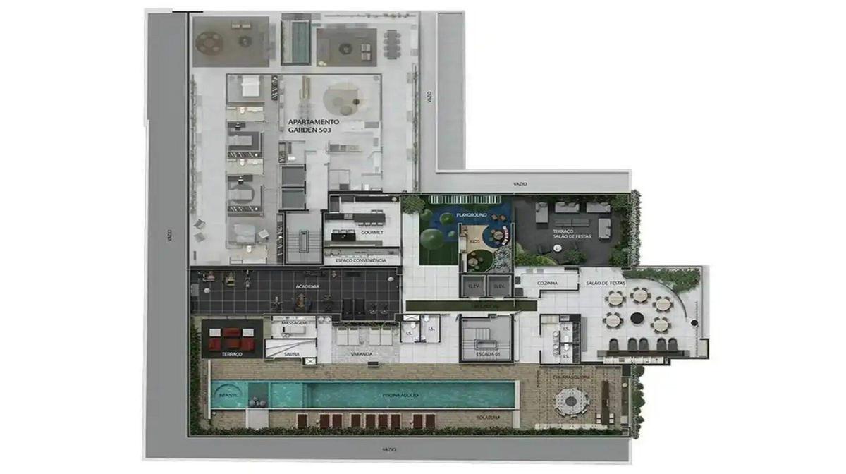 Apartamento, Funcionários, 4 Quartos, 3 Vagas, 2 Suítes