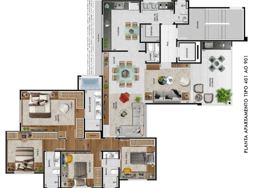 Apartamento, Castelo, 4 Quartos, 4 Vagas, 2 Suítes