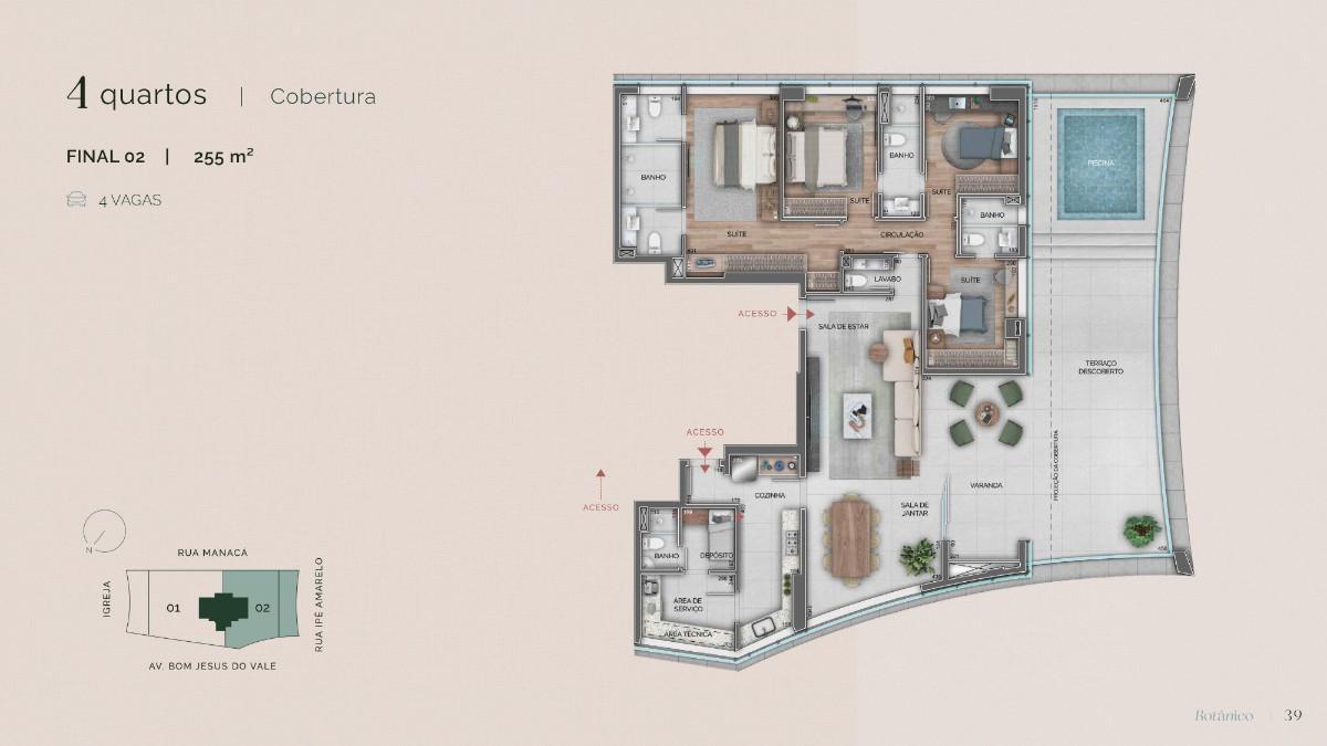 Apartamento, Vale do Sereno, 4 Quartos, 3 Vagas, 4 Suítes