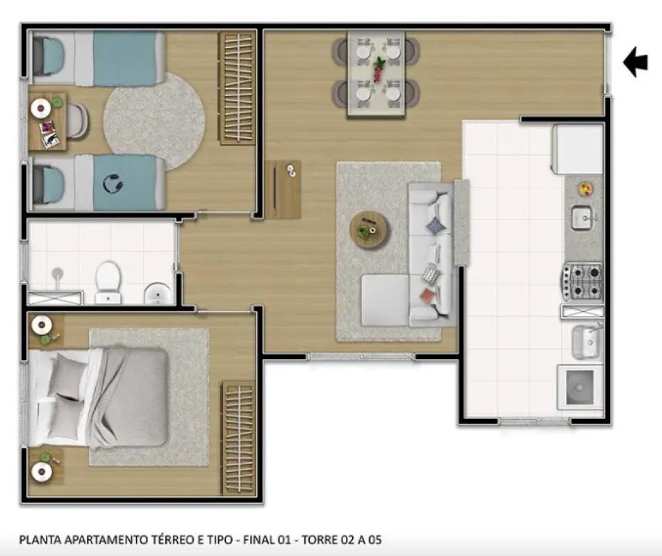 Apartamento, Borba Gato, 2 Quartos, 1 Vaga