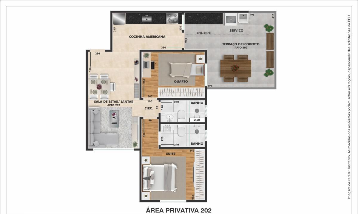 Apartamento, Santa Terezinha, 2 Quartos, 2 Vagas, 1 Suíte