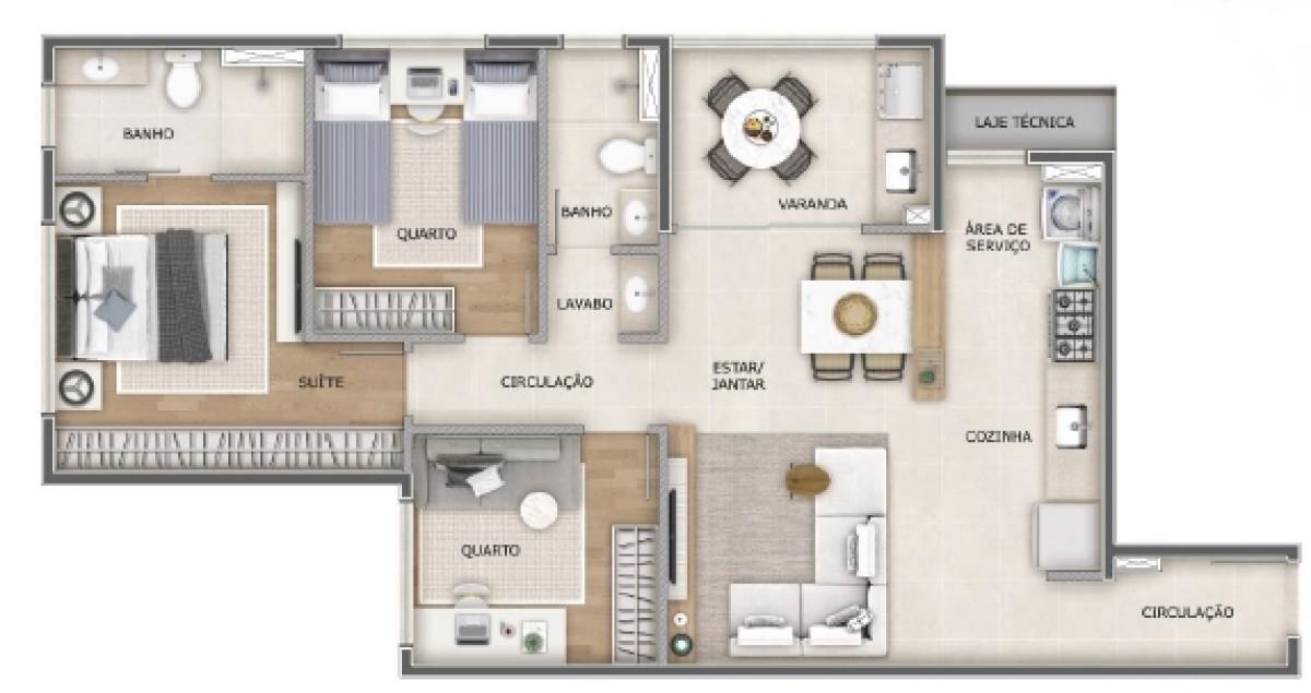 Apartamento, Estoril, 3 Quartos, 2 Vagas, 1 Suíte