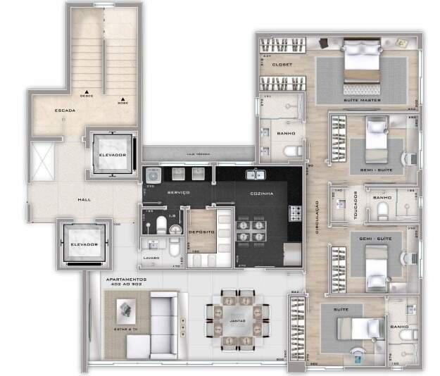 Apartamento, Cidade Nova, 4 Quartos, 3 Vagas, 2 Suítes