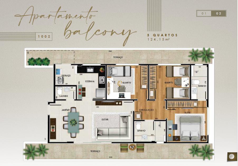 Apartamento, Lourdes, 2 Quartos, 2 Vagas, 1 Suíte