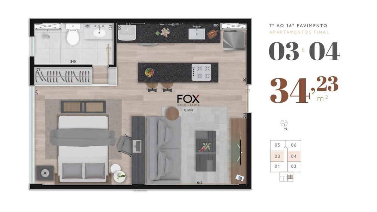 Apartamento, Boa Viagem, 1 Quarto, 0 Vaga