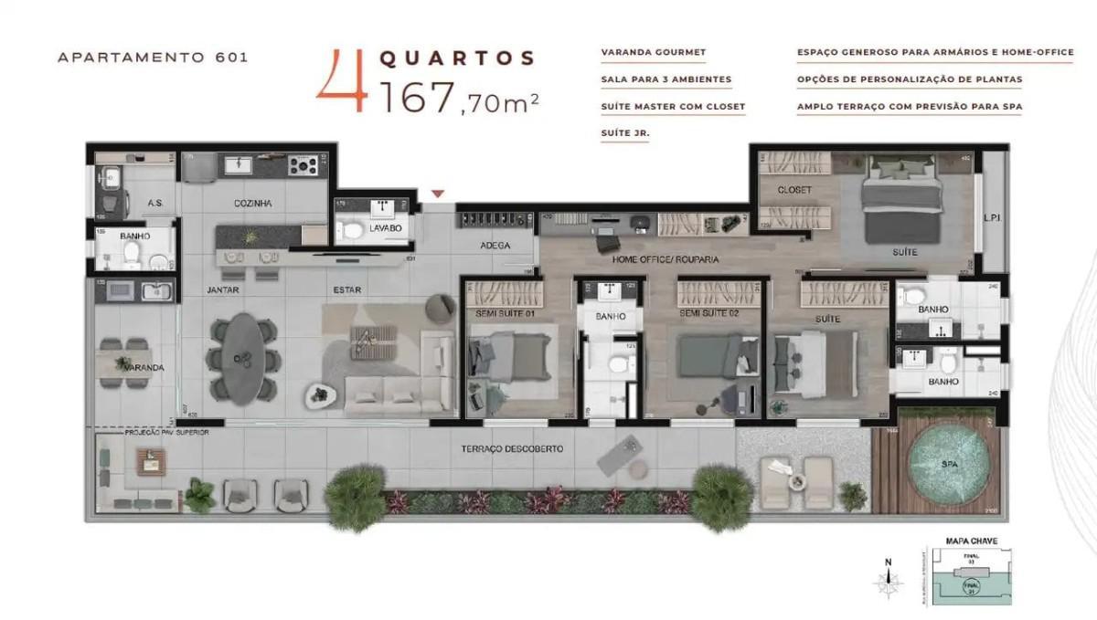 Cobertura, Gutierrez, 4 Quartos, 3 Vagas, 2 Suítes