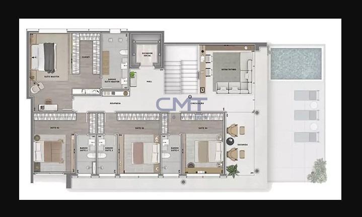 Cobertura, Jardinaves, 4 Quartos, 4 Vagas, 4 Suítes
