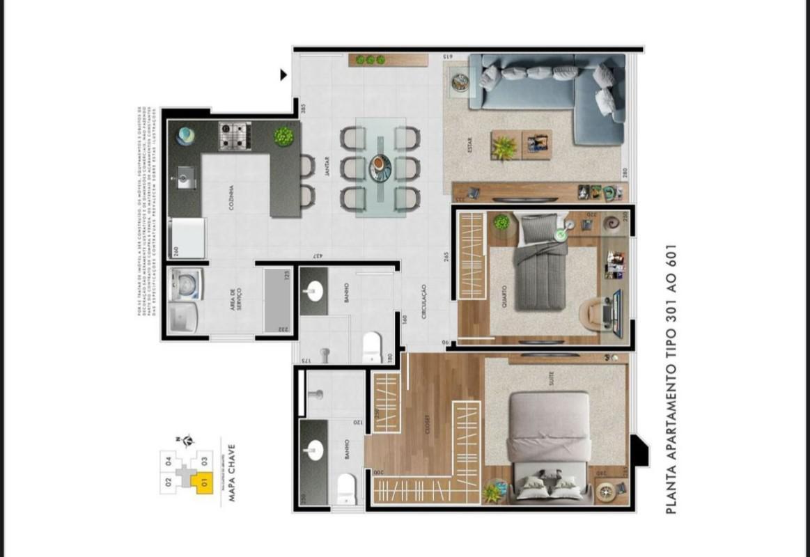 Apartamento, Castelo, 2 Quartos, 2 Vagas, 1 Suíte