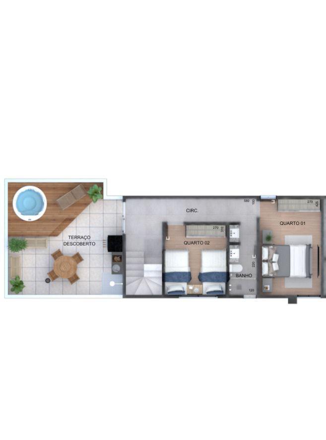 Cobertura, Jardim América, 2 Quartos, 3 Vagas, 2 Suítes