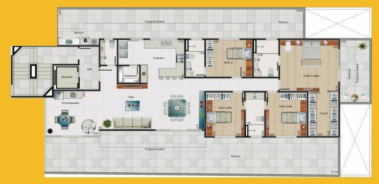 Apartamento, Jaraguá, 4 Quartos, 3 Vagas