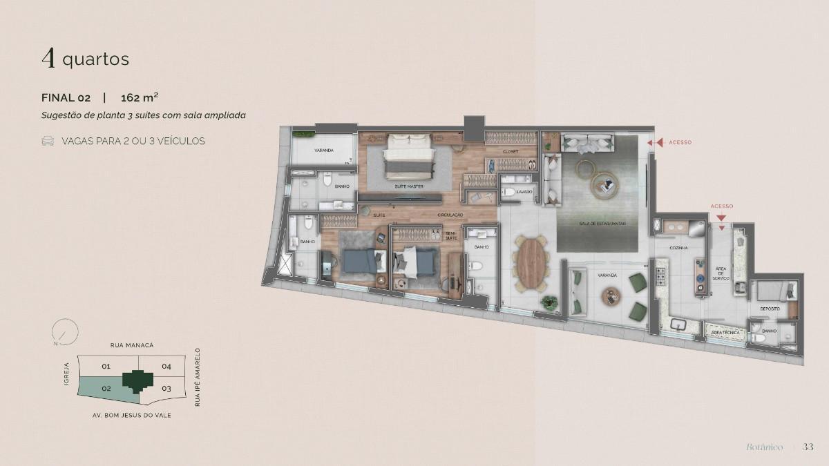 Apartamento, Vale do Sereno, 4 Quartos, 3 Vagas, 4 Suítes