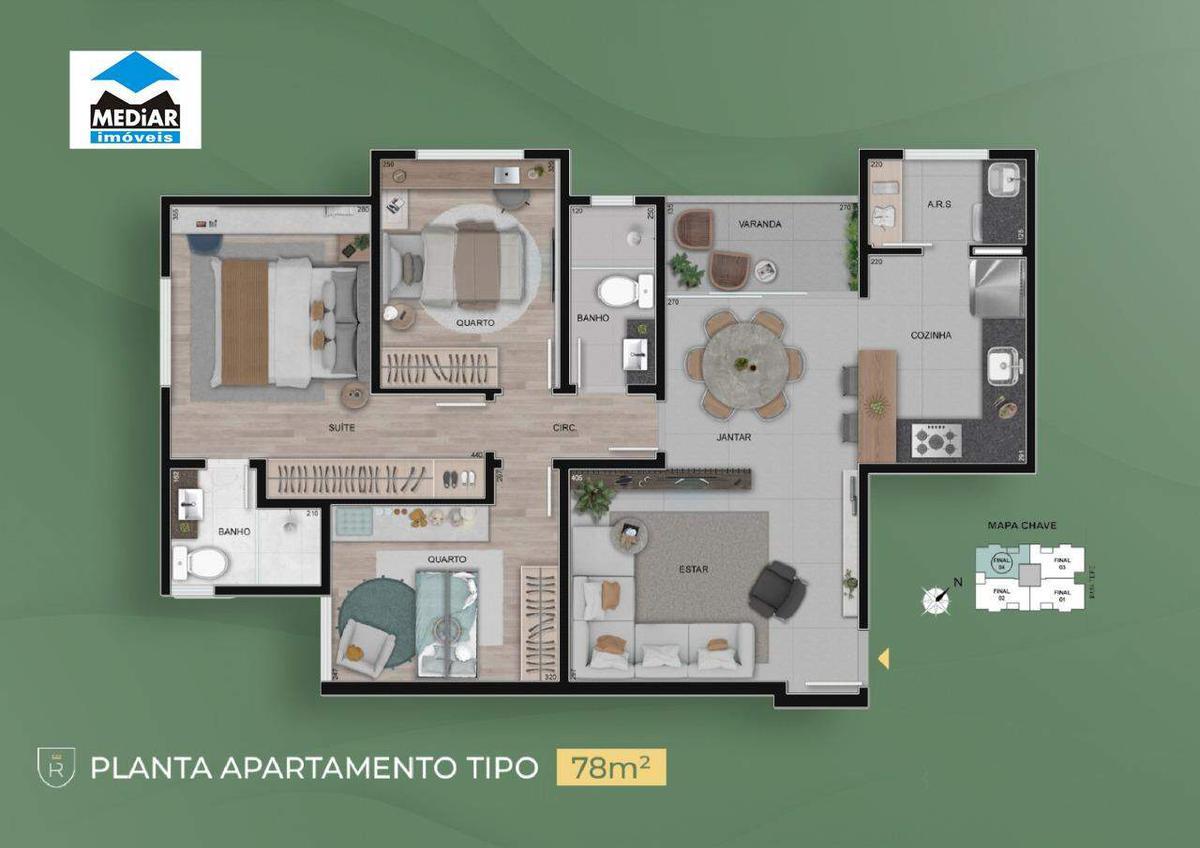 Apartamento, Renascença, 3 Quartos, 2 Vagas, 1 Suíte