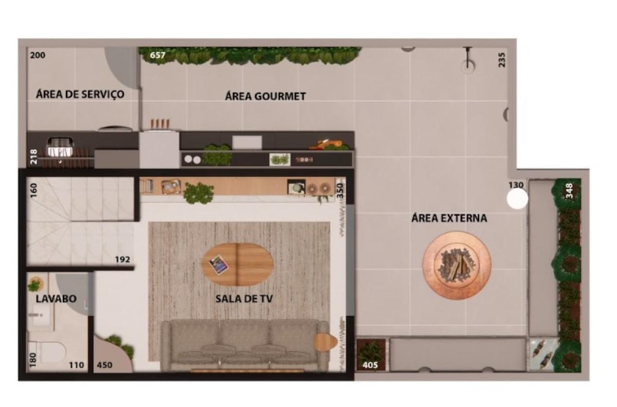 Cobertura, Três Barras, 2 Quartos, 1 Vaga, 1 Suíte