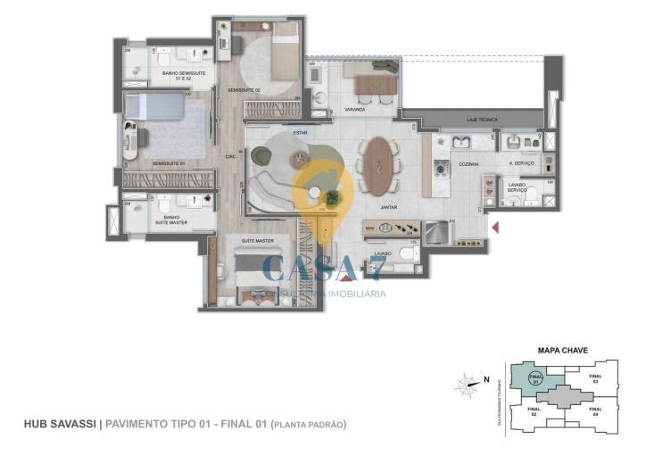 Apartamento, Savassi, 3 Quartos, 0 Vaga, 3 Suítes