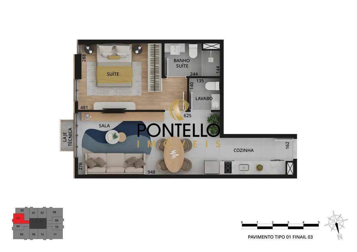 Apartamento, Vale do Sereno, 1 Quarto, 1 Vaga, 1 Suíte