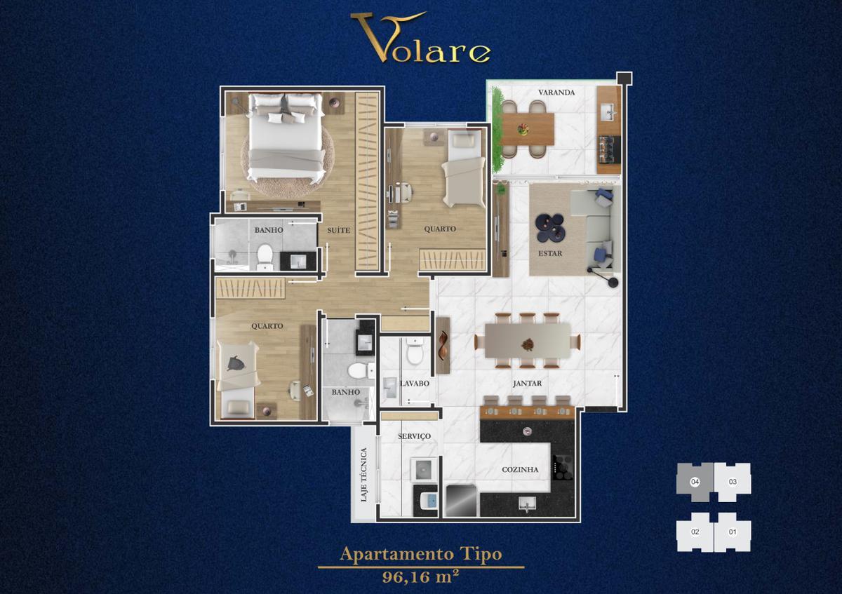 Apartamento, União, 3 Quartos, 2 Vagas, 1 Suíte
