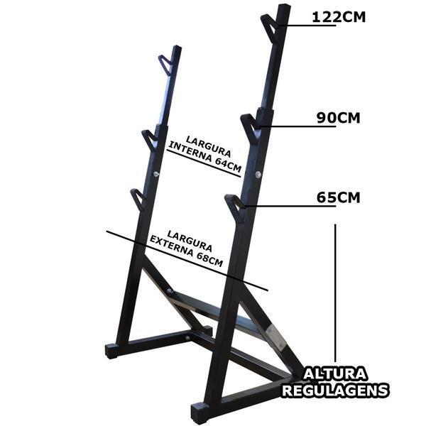 Suporte Cavalete Para Barra - Supino, Bíceps, Banco Livre e Mais...- Fitness Prado