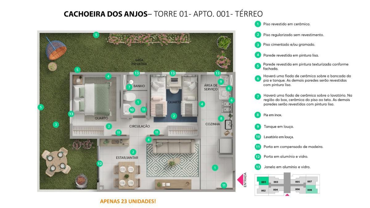 Apartamento, Brasiléia, 2 Quartos, 1 Vaga